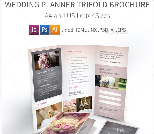 Wedding Planner Trifold Brochure Template