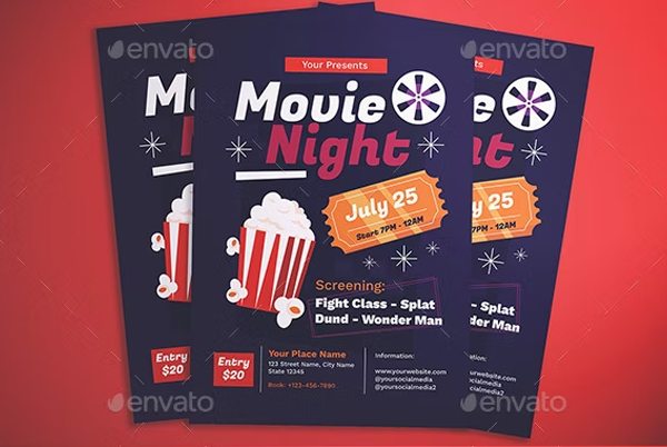 Weekend Movie Night & Movie Time Flyer