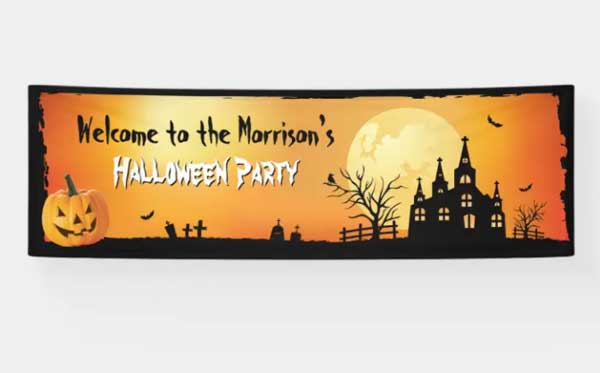 Welcome Halloween Party Spooky House Banner