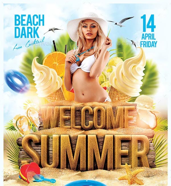 Welcome Summer Party Flyer Template