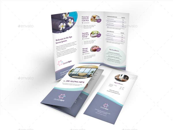 Wellness Spa Trifold Brochure Template Download