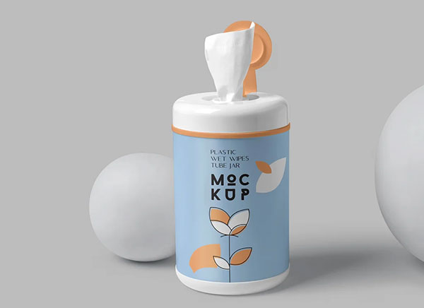 Wet Wipes Jar Photoshop Mockups