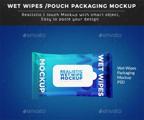 Wet Wipes Pouch Packaging Mockup Templates
