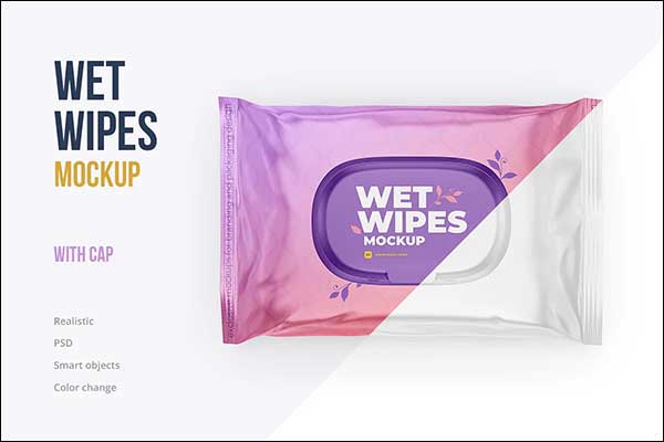 Wet Wipes With Cap Mockup