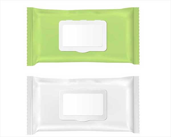 Wet Wipes Package with Flap Mockups