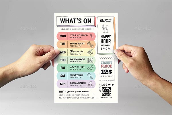 What's On Event Schedule Flyer