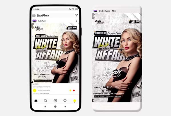 White Affair Events Instagram PSD Template
