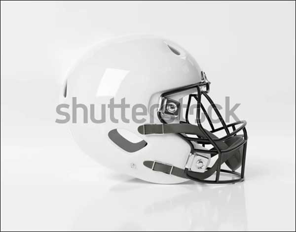 White American Football Helmet Mockup