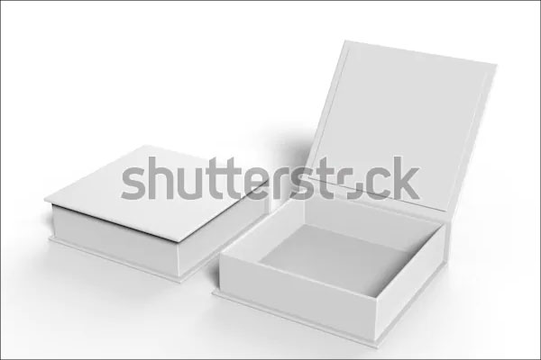 White Blank Hard Cardboard Box Mockup Template