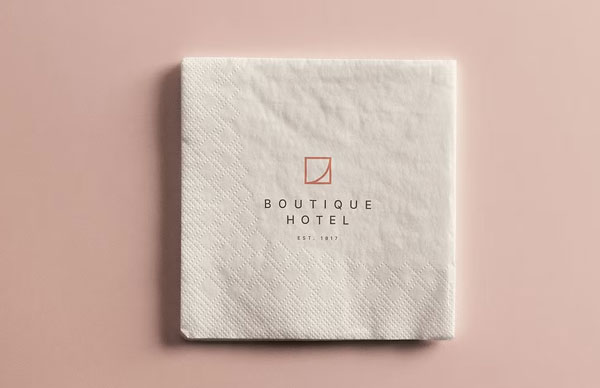 White Blank Napkin Mockup