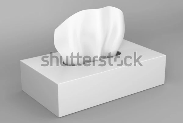 White Blank Tissue Box Mockup