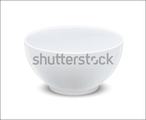 White Ceramic Bowl Empty Template Mockup