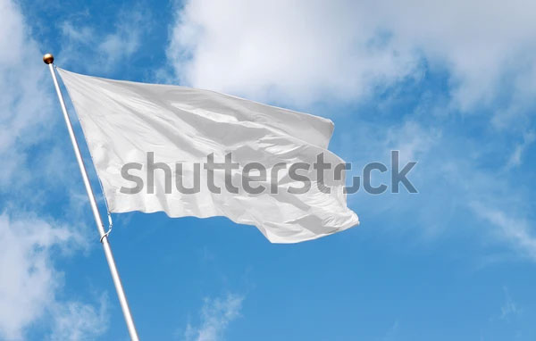 White Flag Waving Mockup