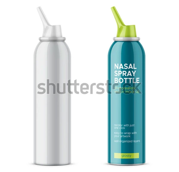 White Glossy Nasal Spray Mockup