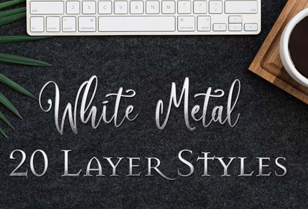 White Metal Photoshop Layer Styles