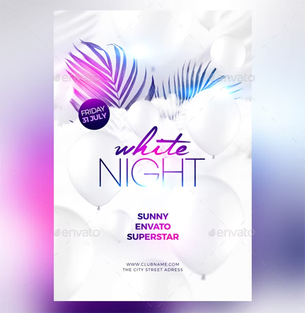 White PSD Party Flyer Design