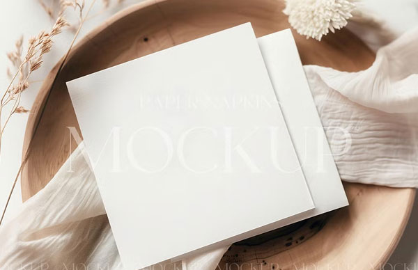 White Paper Napkin Mockup