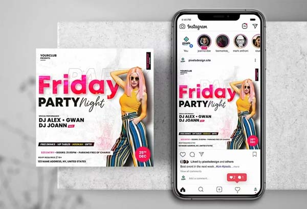 White Party Event Instagram Flyer Download