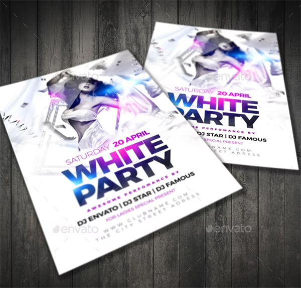 White Party Flyer Design Templates