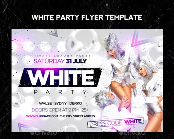 White Party Flyer Design
