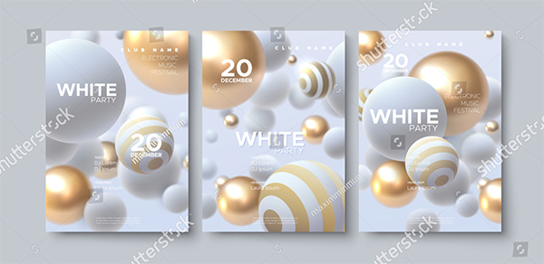 White Party Flyer Vector Design