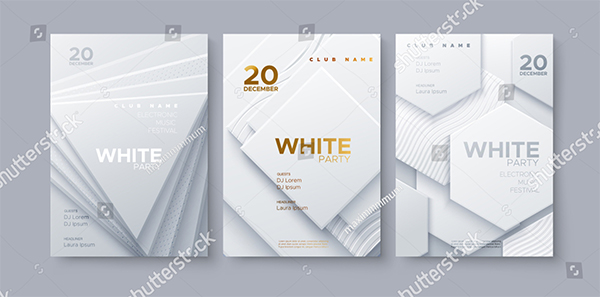 White Party Vector Flyer Template