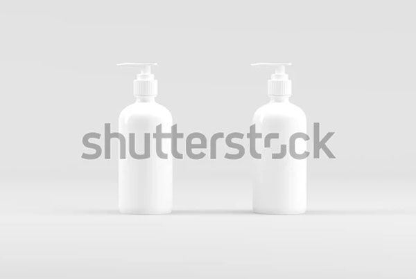 White Plastic Bottle Pump Dispenser Mockup