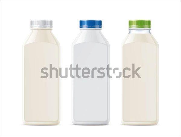 White Plastic Milk Bottle Mockup