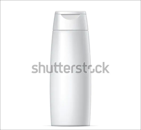 White Plastic Shampoo Bottle Mockup Template