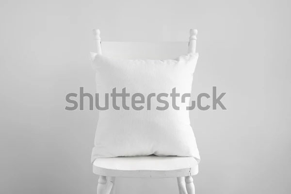 White Square Chair Cushion Mockup