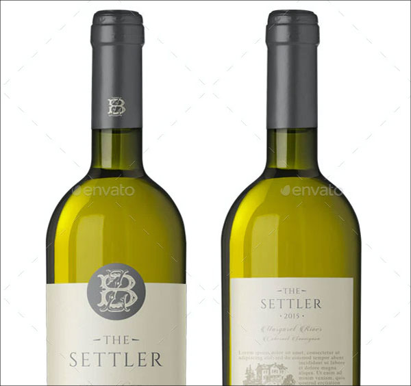 White Wine Label Vector Template