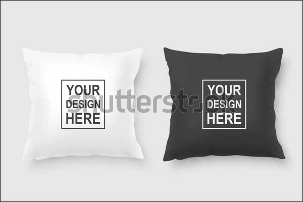 White and Black Pillow Mockup