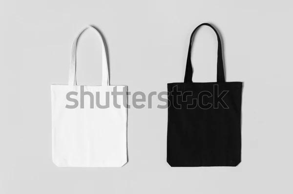 White and Black Tote Vector Bags Mockup