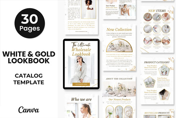White and Gold Catalog Template