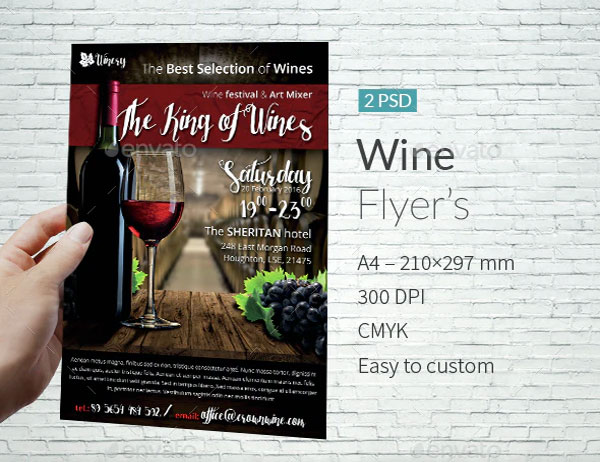 Wine A4 Flyer Template