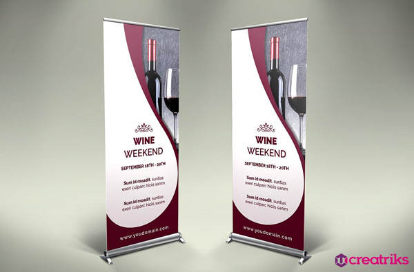 Wine Advertising Roll Up Banner