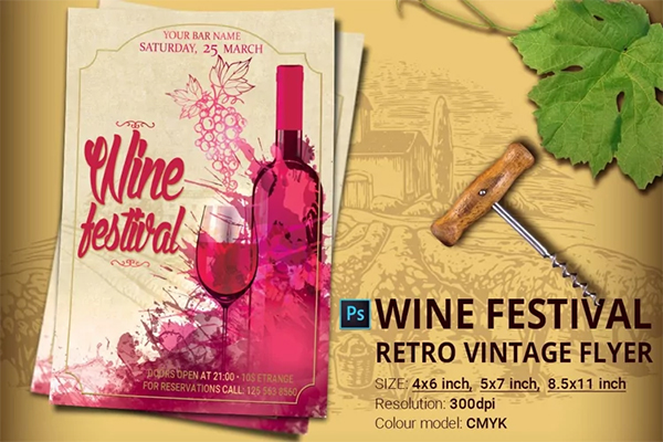 Wine Festival Flyer And Poste Template