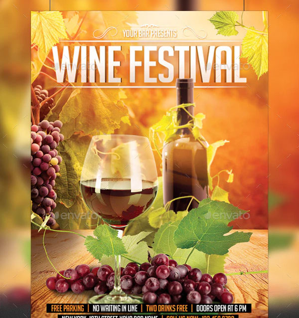 Wine Festival Flyer Design Template