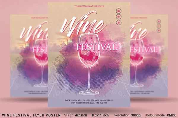 Wine Festival Flyer Poster Template