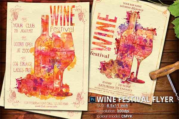 Wine Festival Flyer Poster Vintage