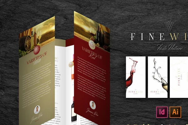 Wine Folder & Invitation Template
