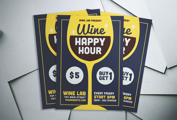 Wine Happy Hour Flyer