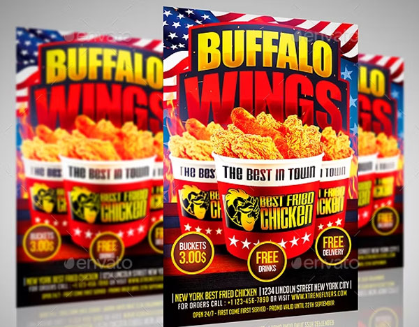 Wings Fast Food Design Flyer