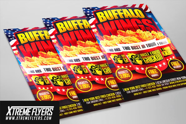 Wings Fast Food Flyer Template