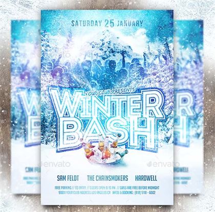 Winter Bash Party Flyer Template