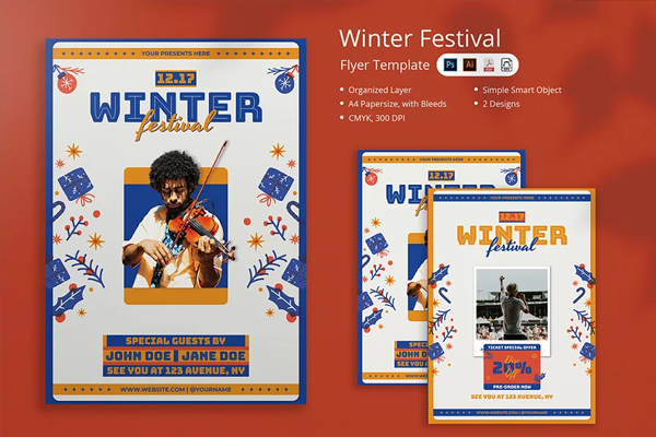 Winter Festival Flyer Template