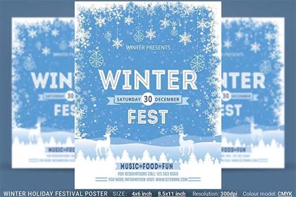 Winter Holiday Festival Poster Template