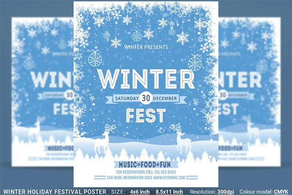 Winter Holiday Festival Poster Template