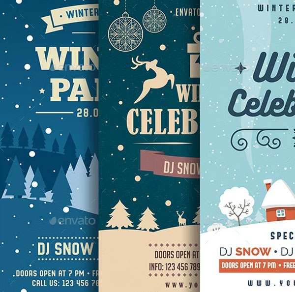 Winter Holiday Flyer Templates