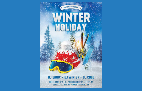 Winter Holiday Simple Flyer Template